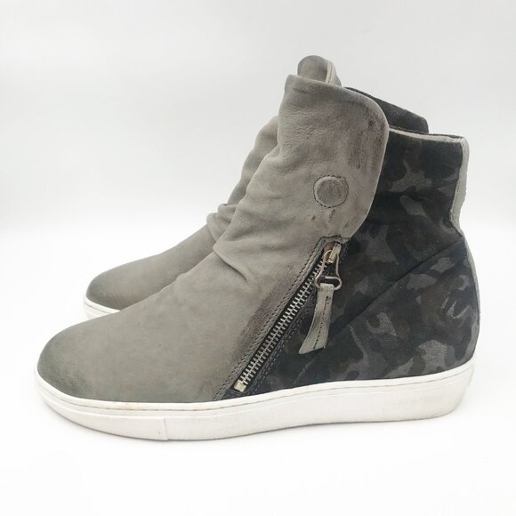 MIZ MOOZ Lavinia Distressed Gray Camo Sneaker Booties Boot Shoes Womens 9.5 - Picture 3 of 10
